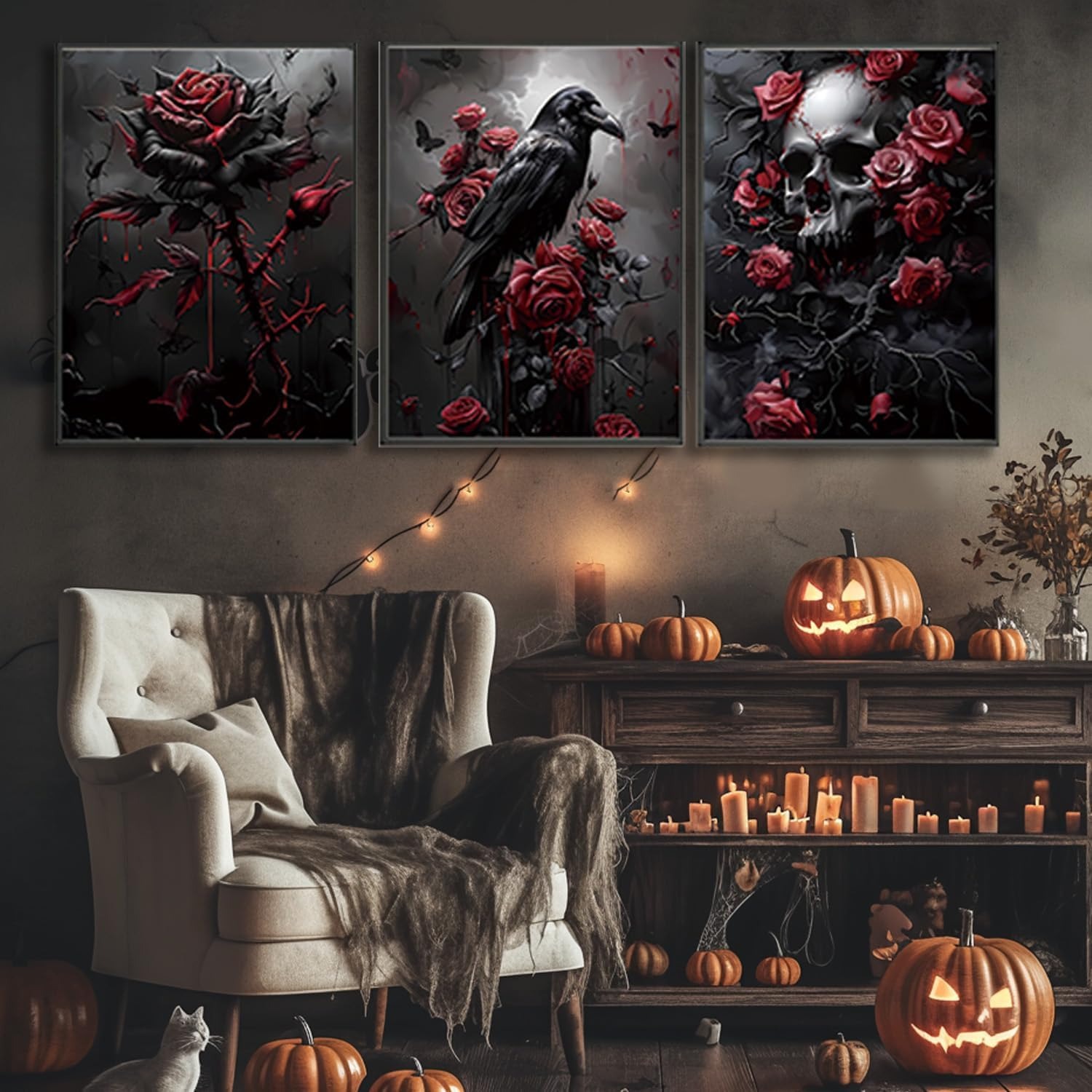 Pack Of 3 Halloween Gothic Paint By Diamonds Kit