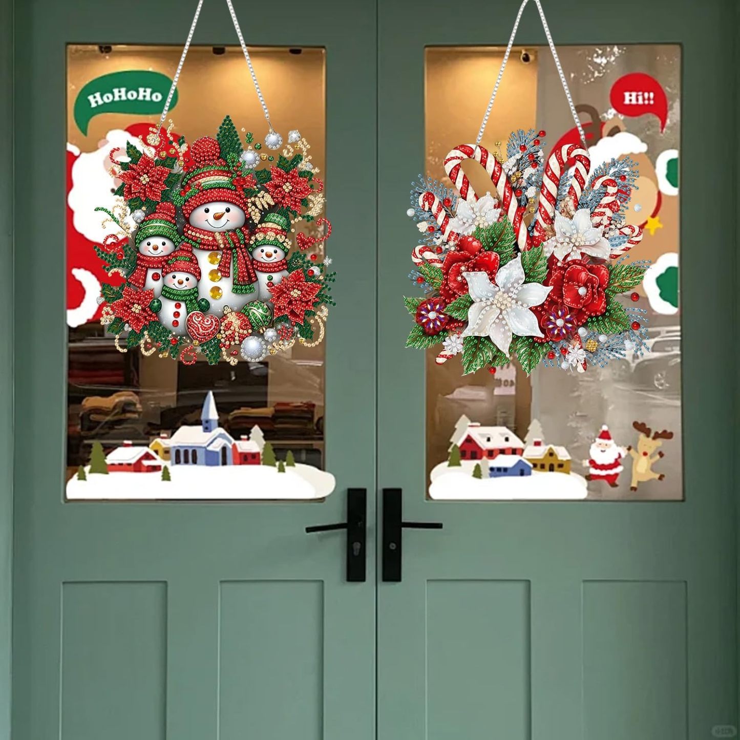  Pack Of 4 Christmas Diamond Art Suncatchers for Adults & Kids