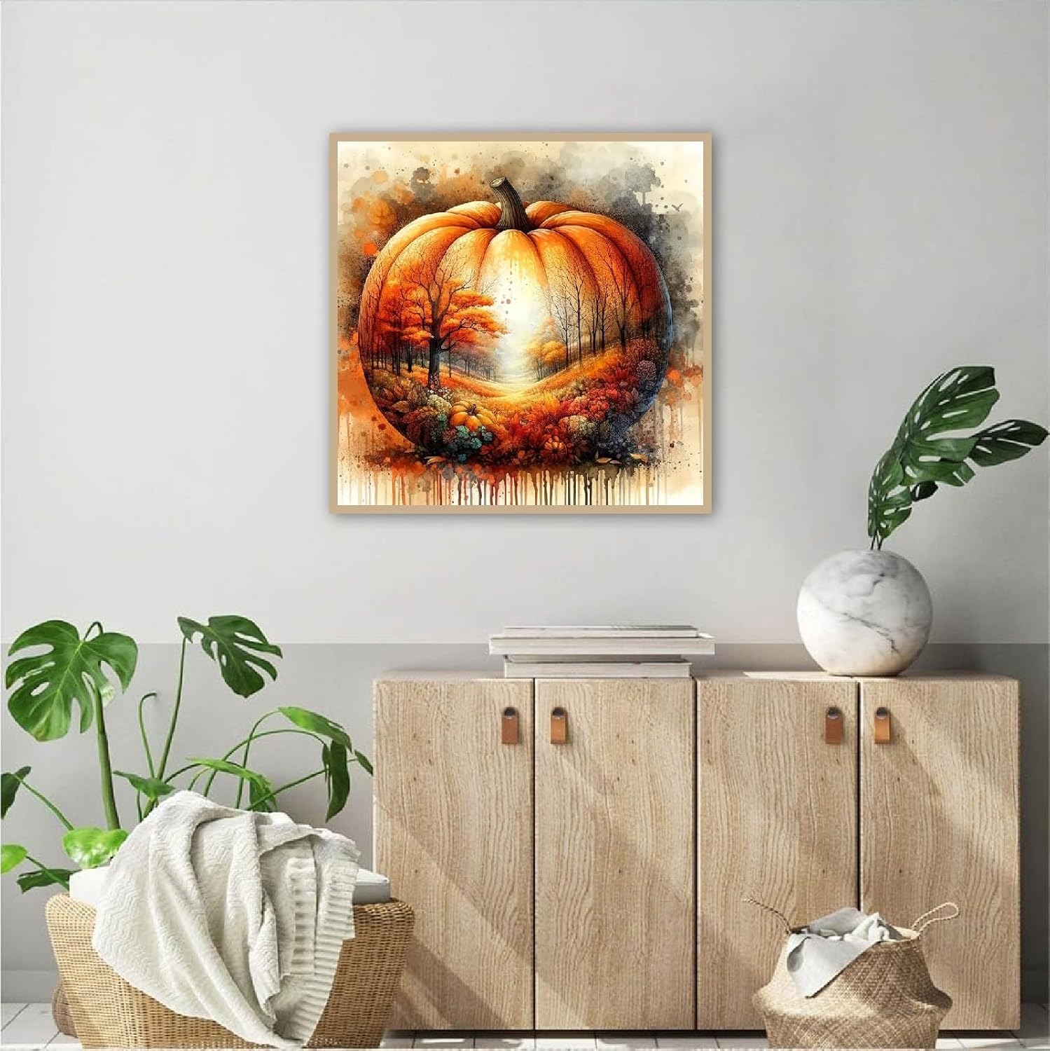 Pumpkin Autumn Paint By Diamond Kit