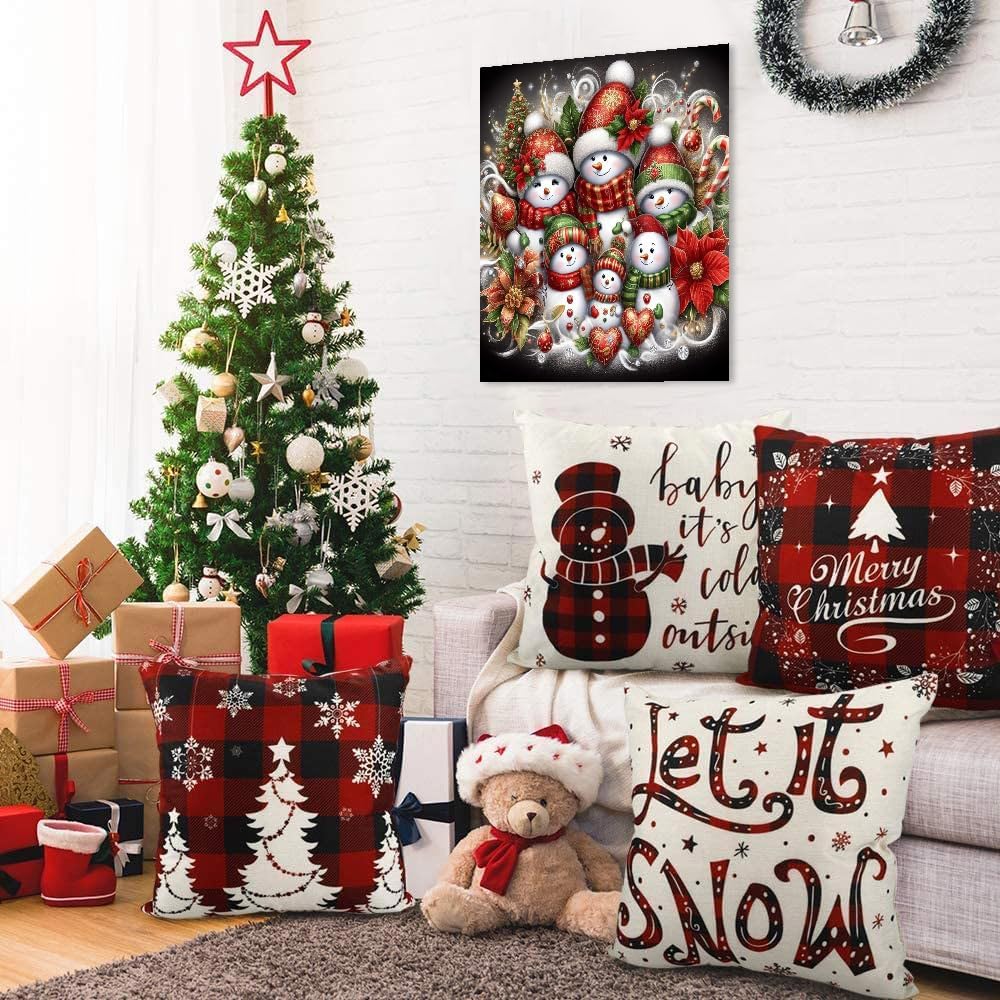 Merry Christmas Snowman Collection Paint By Diamond