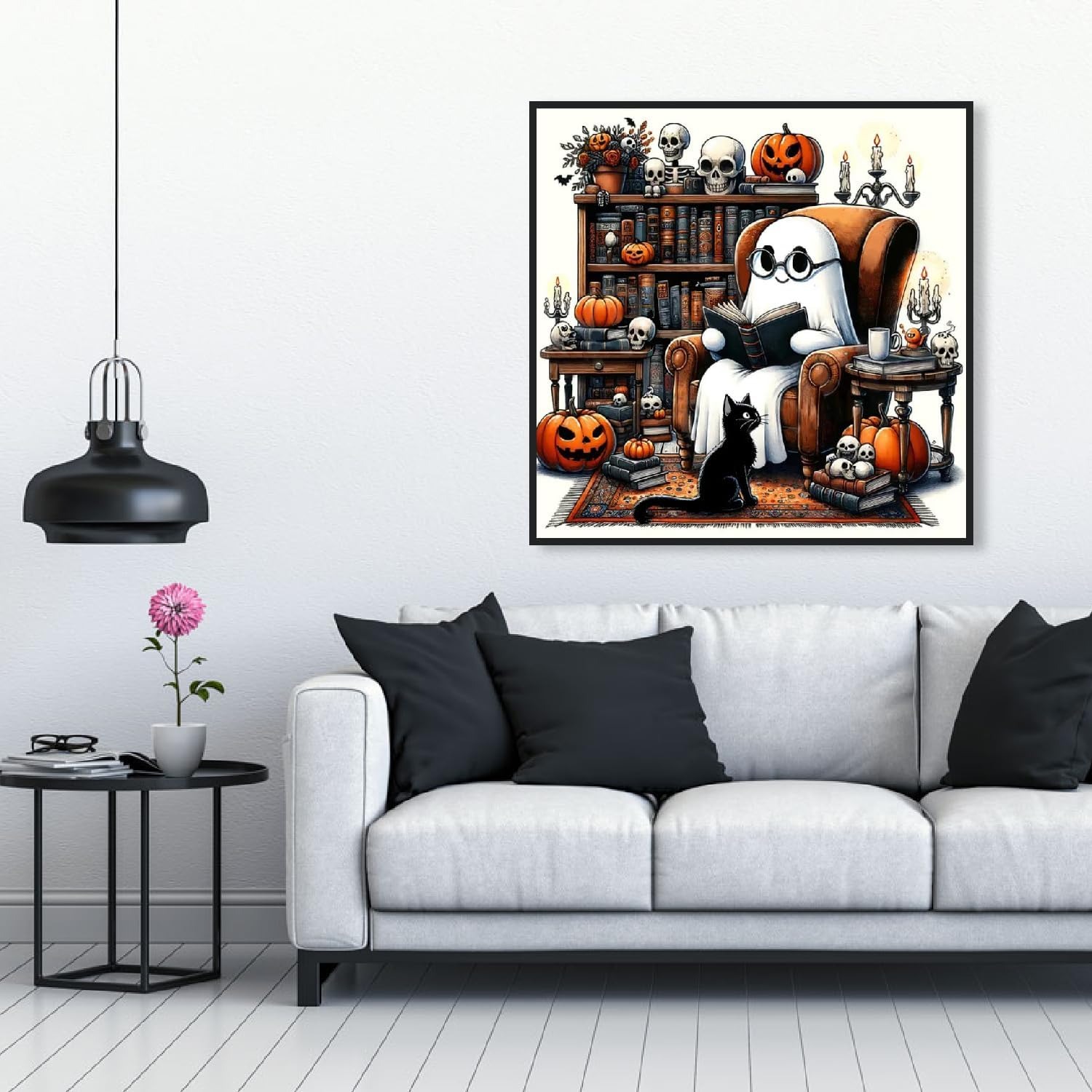 Halloween Library Scene Paint By Diamond Kit 