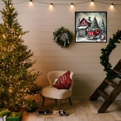 Christmas Winter House Themed Diamond Painting Art Kit