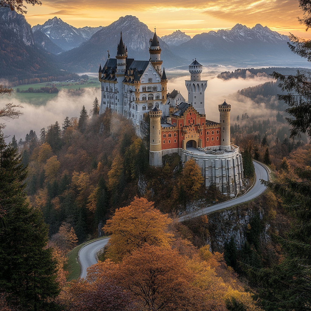 Neuschwanstein Castle Vista painting diamond kit