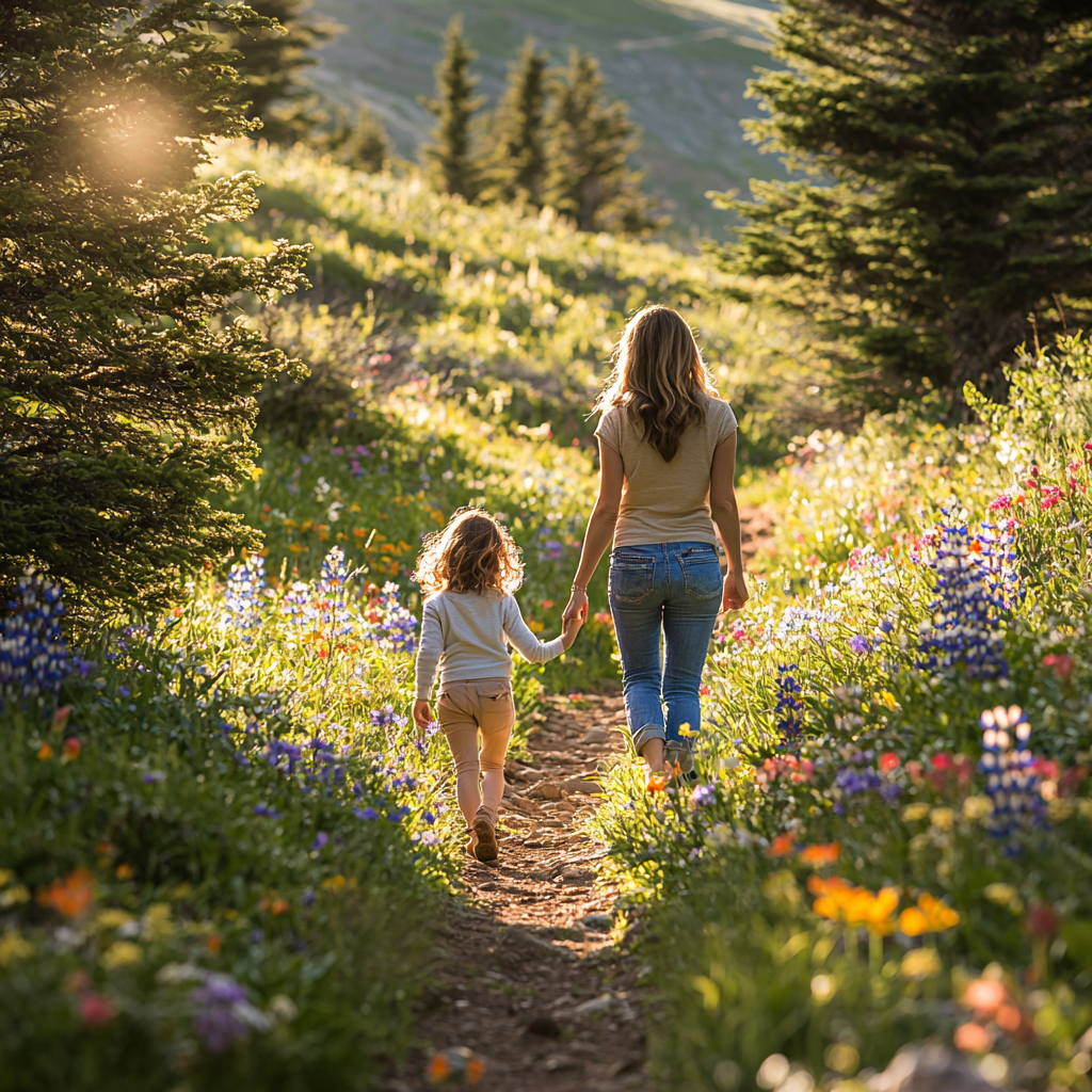 Nature's Embrace: A Family Hiking Adventure Paint By Diamonds Kits