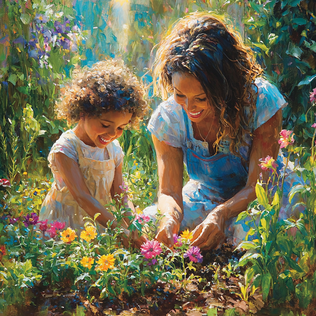 Nature’s Journey: A Family Gardening Day Paint By Diamonds Kits