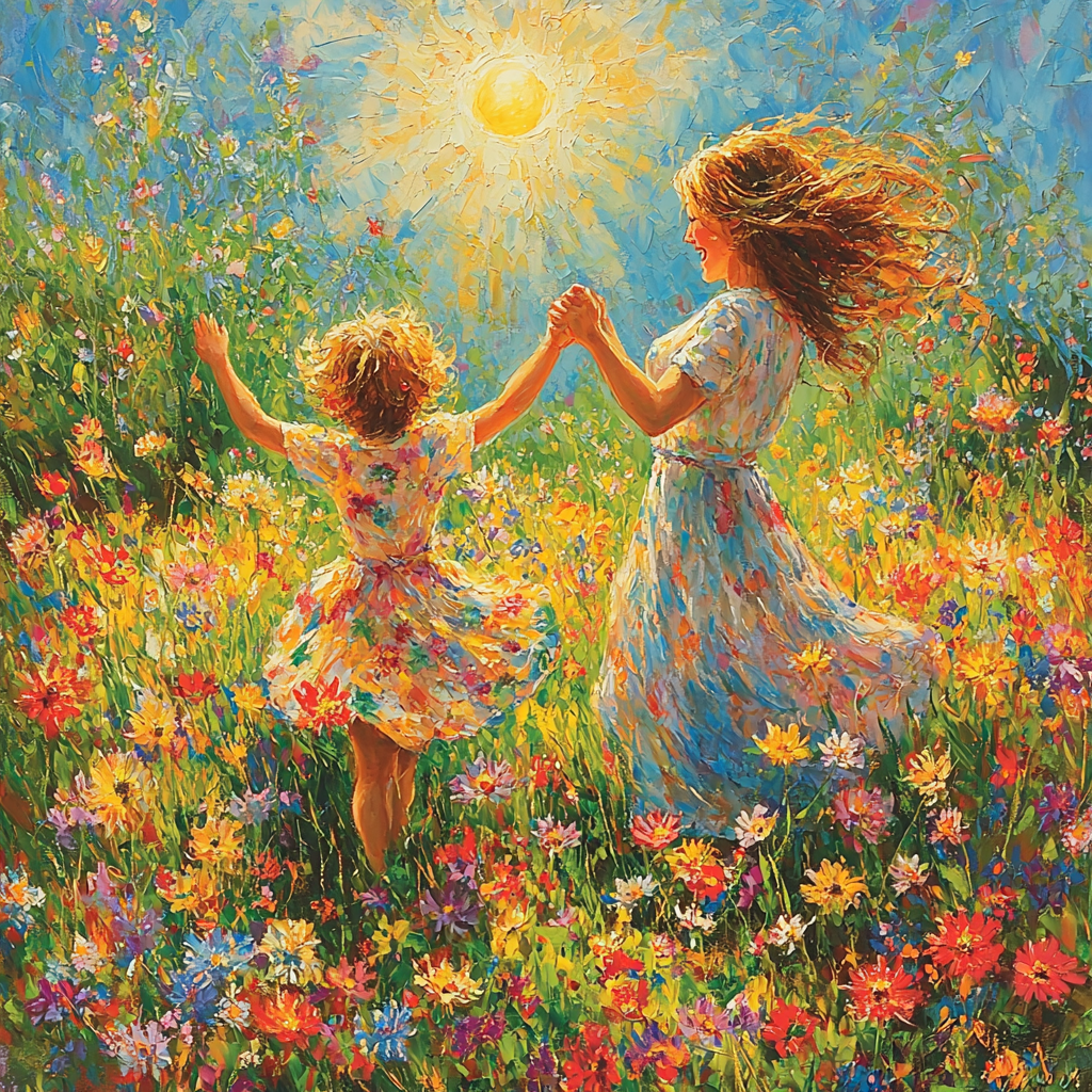 Fields Of Laughter: Dancing Among The Wildflowers Diamonded Painting Kits