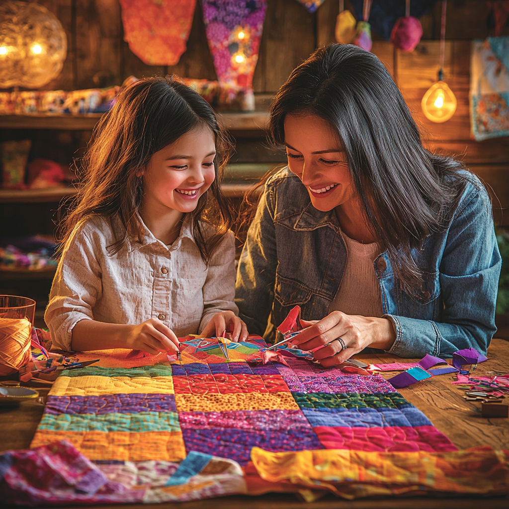 Threads Of Time: A Mother-Child Quilting Journey Paint By Diamond