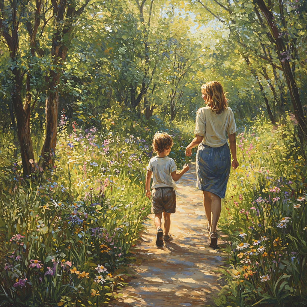 Joyful Journeys: A Scenic Nature Walk Painting By Diamonds Kit