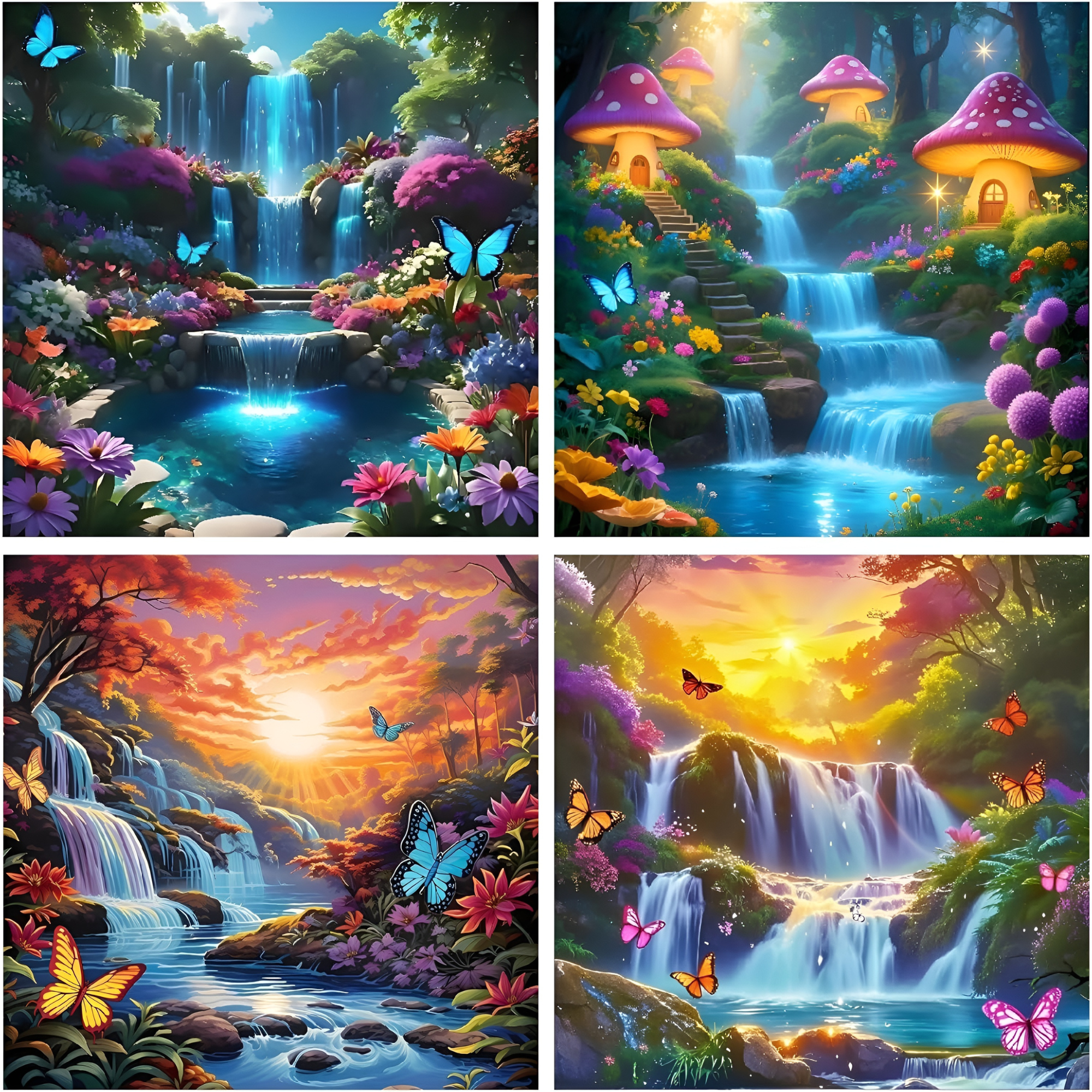 Pack of 4 Diamond Art Painting Kits