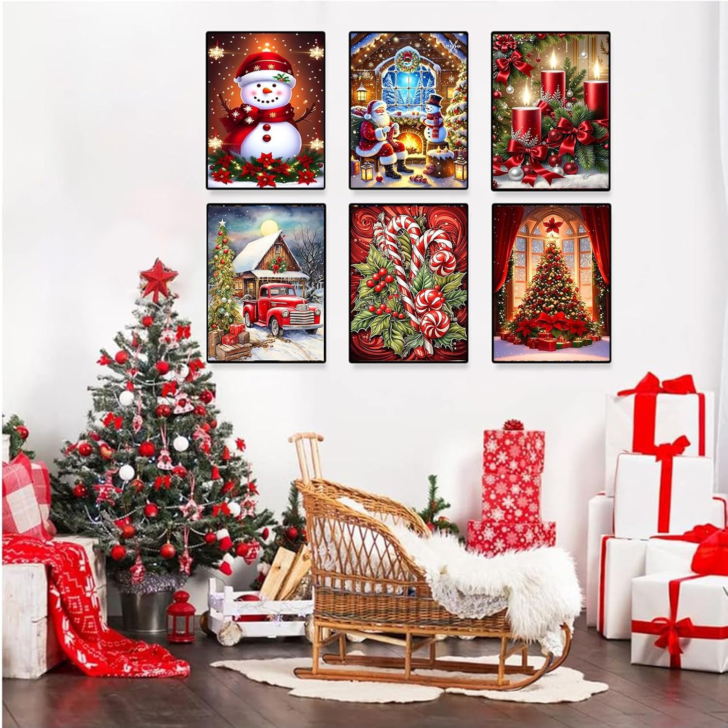 Pack of 6 Christmas Diamond Painting Kits for Adults