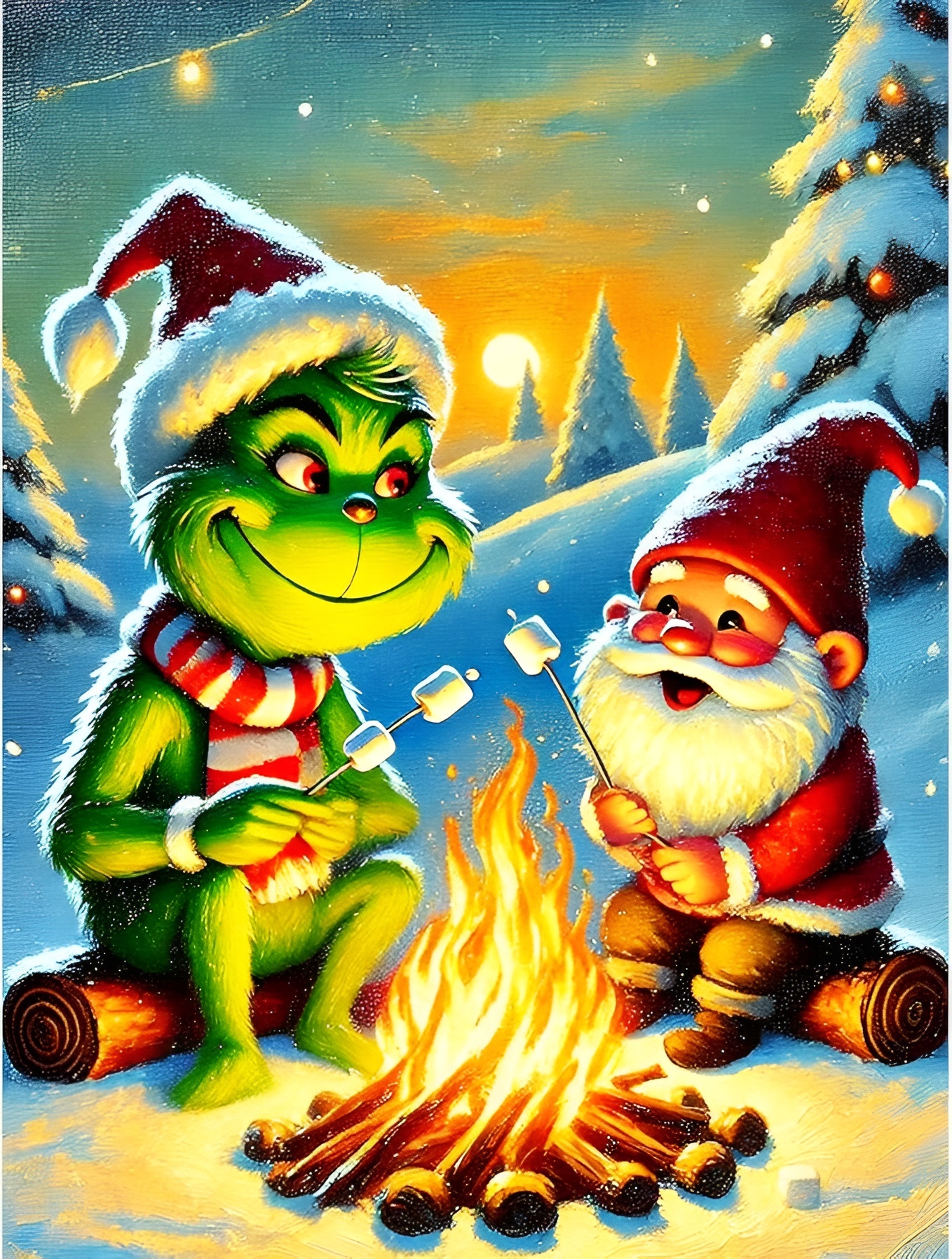 5D Christmas Decorations Gnome Diamond Painting Kits