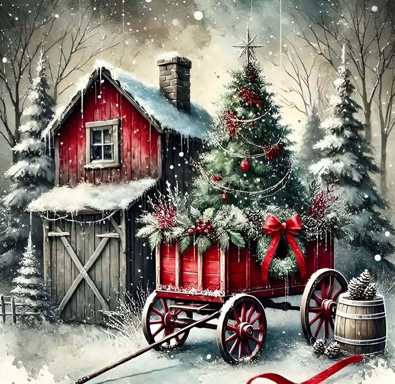 Christmas Winter House Themed Diamond Painting Art Kit