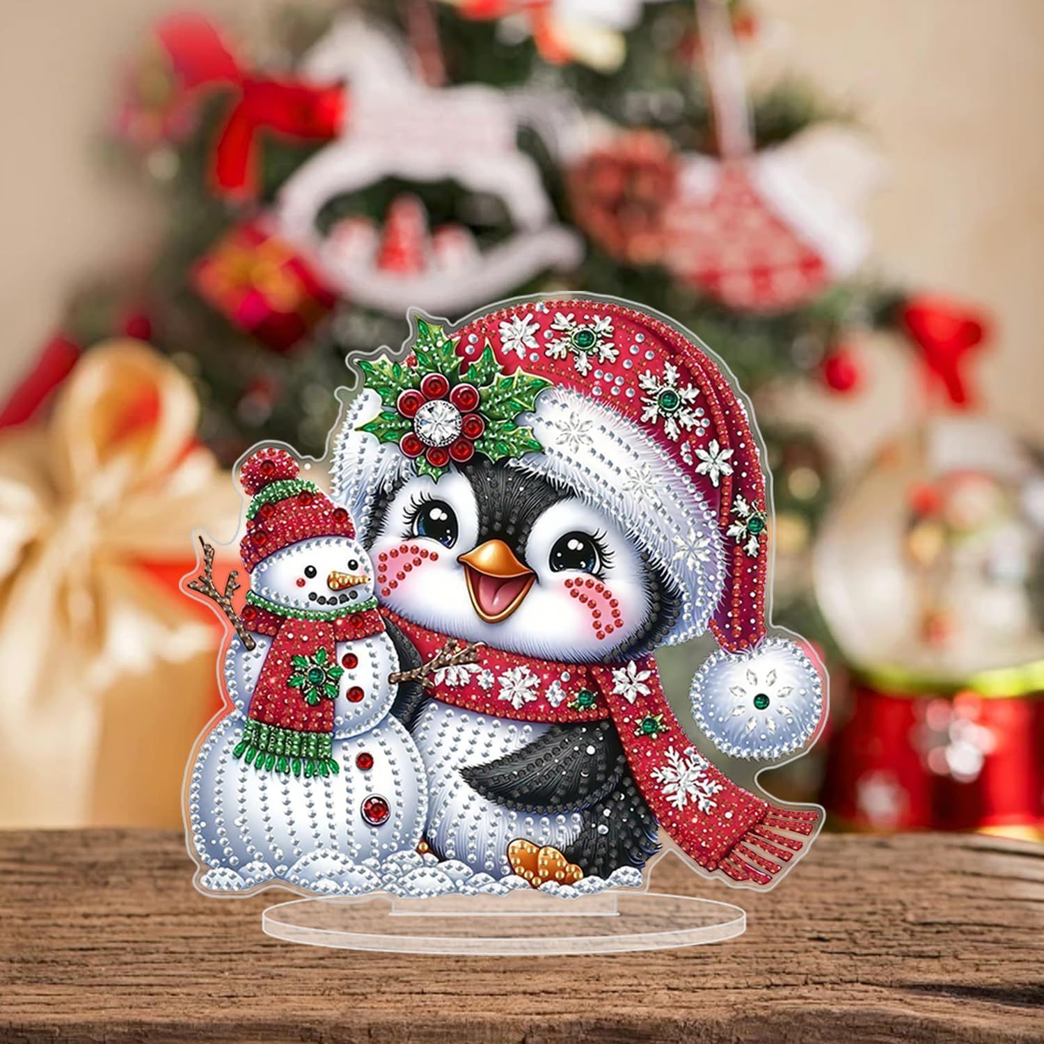 Christmas Snowman Tabletop Diamond Art Kit for Adults