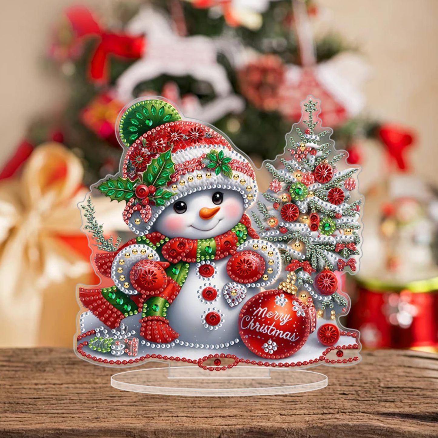Christmas Snowman Tabletop Diamond Art Kit for Adults