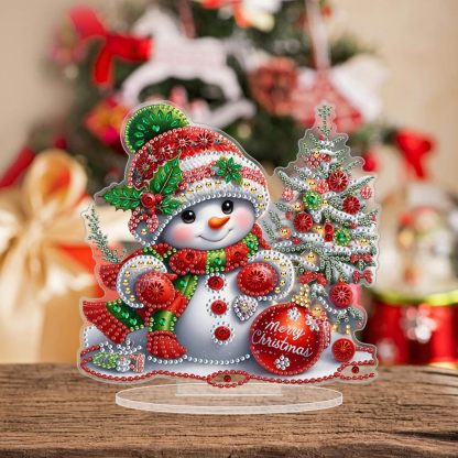 Christmas Snowman Tabletop Diamond Art Kit for Adults