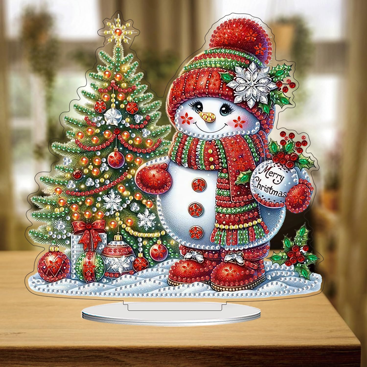 Christmas Snowman Tabletop Diamond Art Kit for Adults