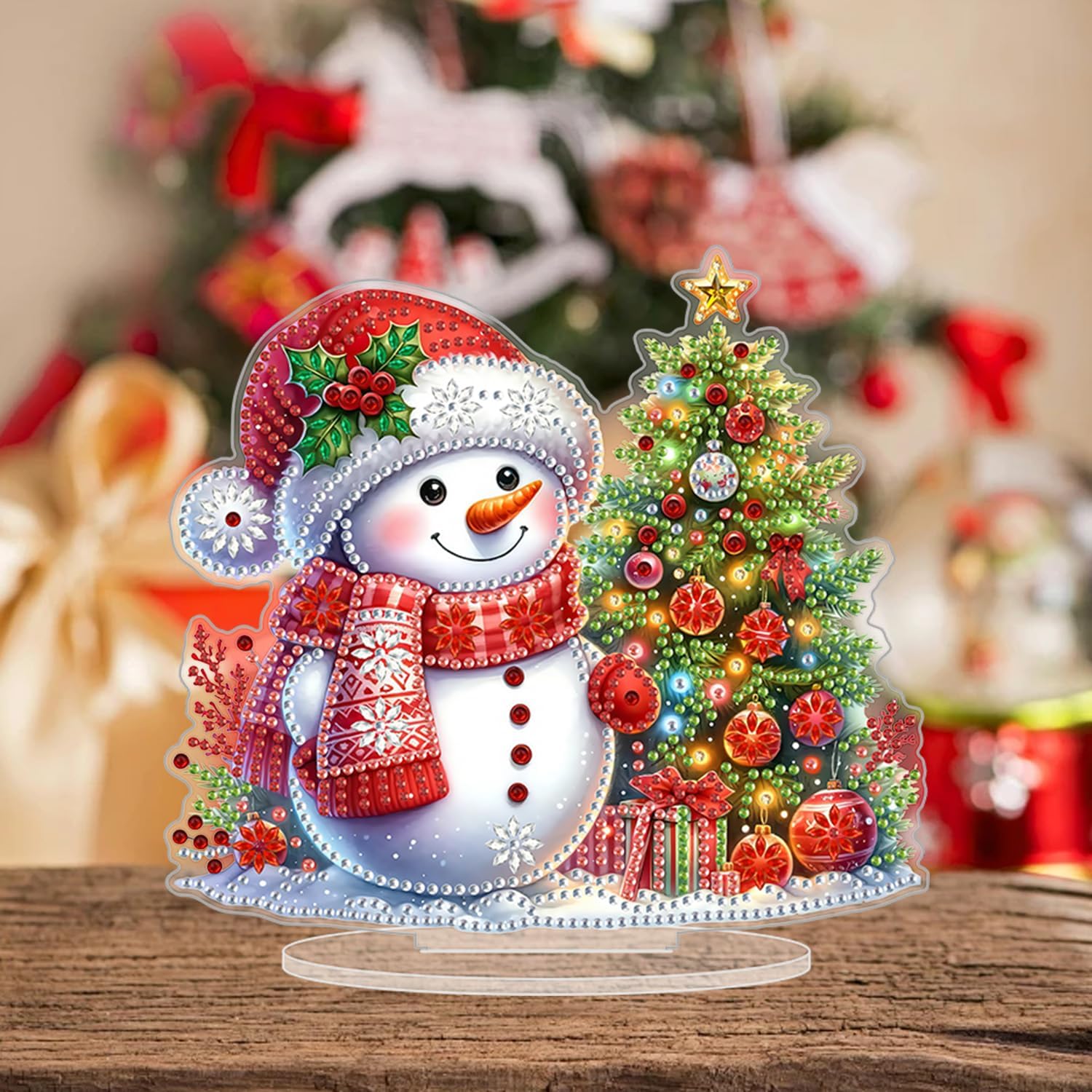 Christmas Snowman Tabletop Diamond Art Kit for Adults