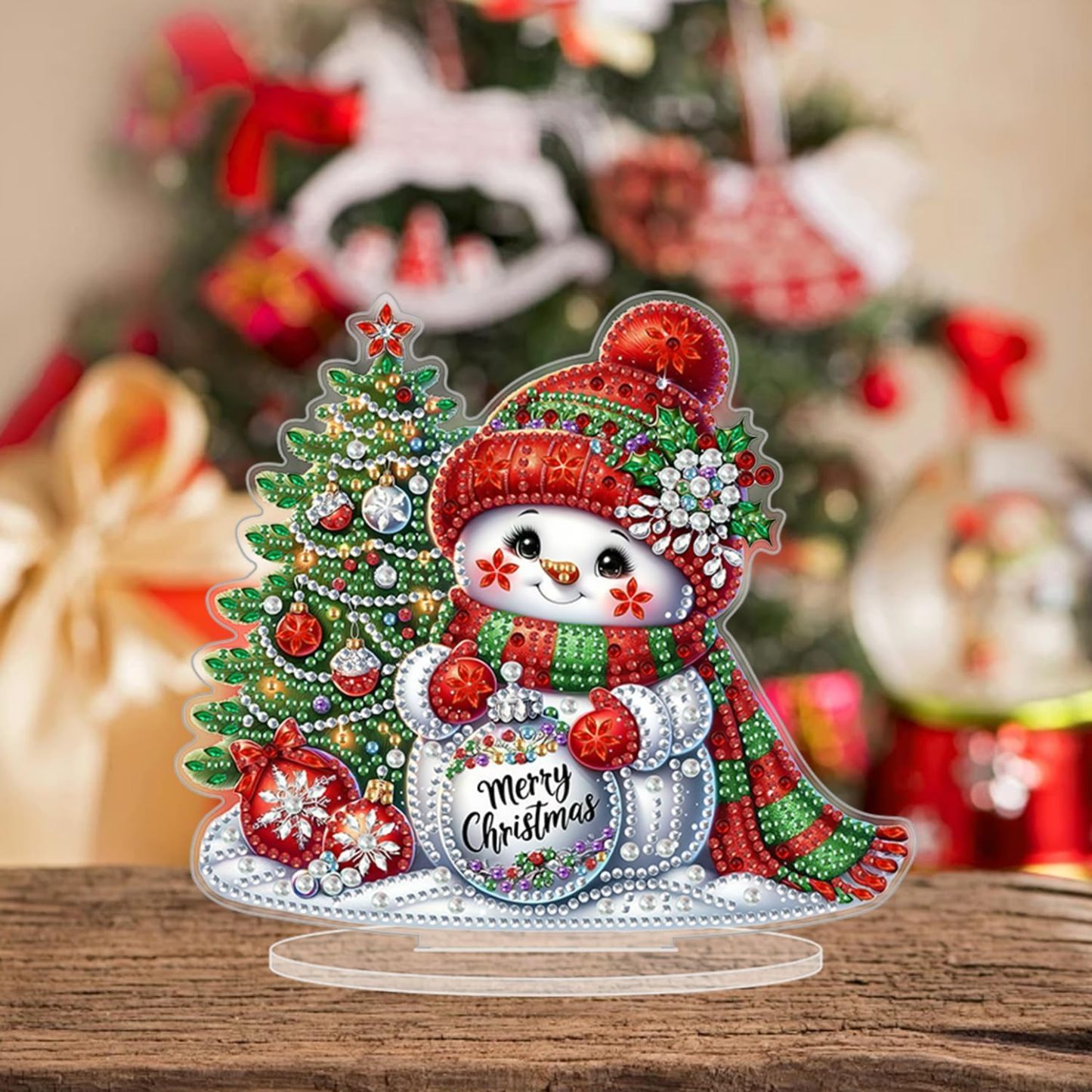 Christmas Snowman Tabletop Diamond Art Kit for Adults