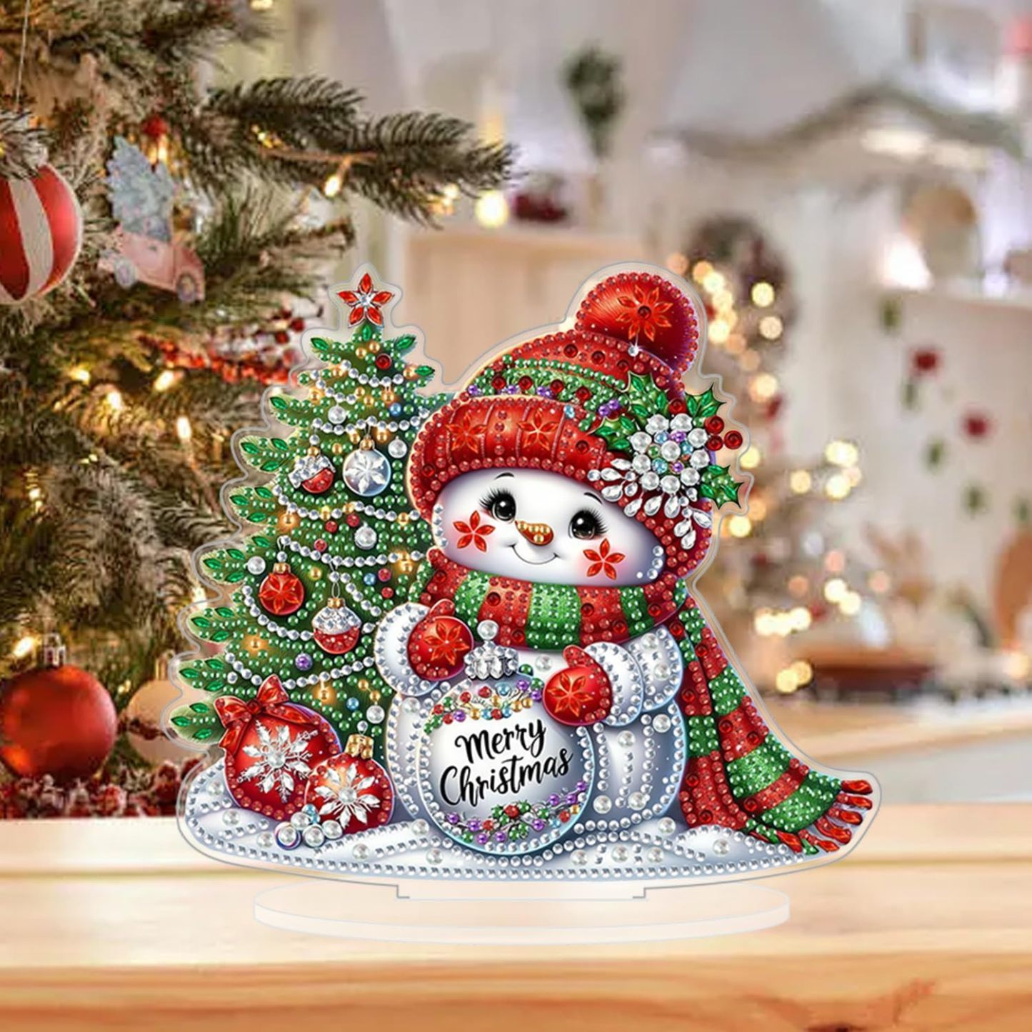 Christmas Snowman Tabletop Diamond Art Kit for Adults