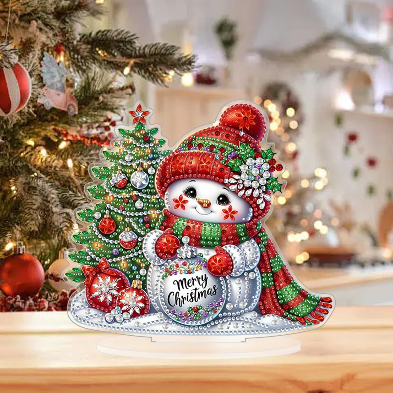 Christmas Snowman Tabletop Diamond Art Kit for Adults