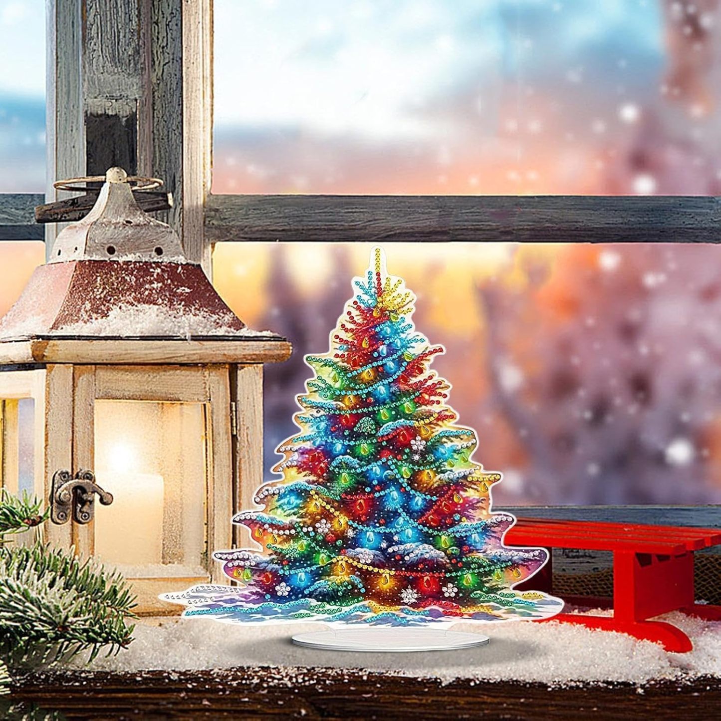 Christmas Snowman Tabletop Diamond Art Kit for Adults