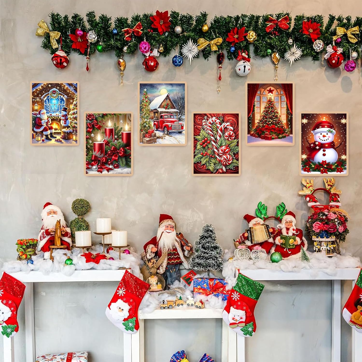 Pack of 6 Christmas Diamond Painting Kits for Adults