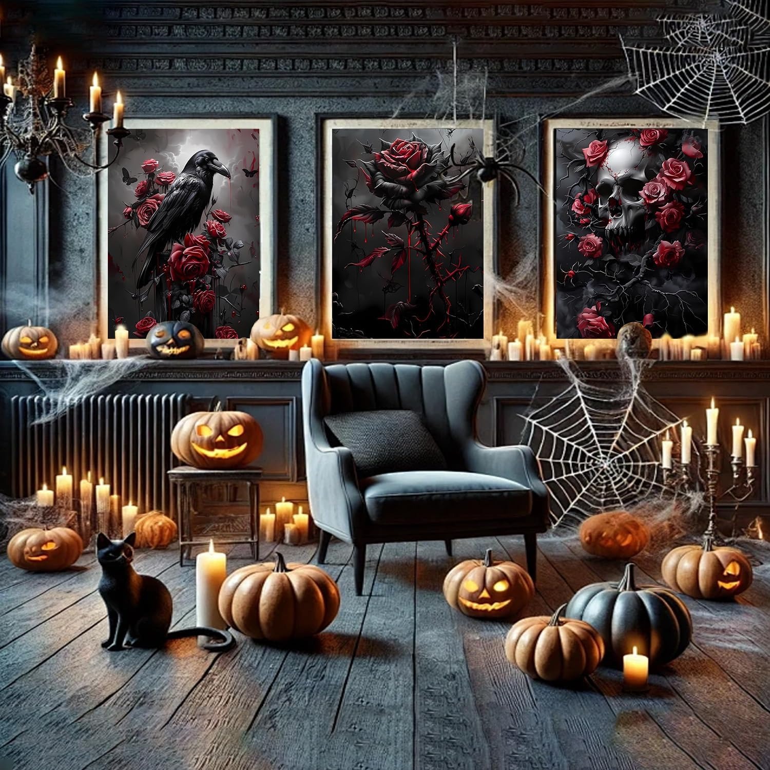 Pack Of 3 Halloween Gothic Paint By Diamonds Kit