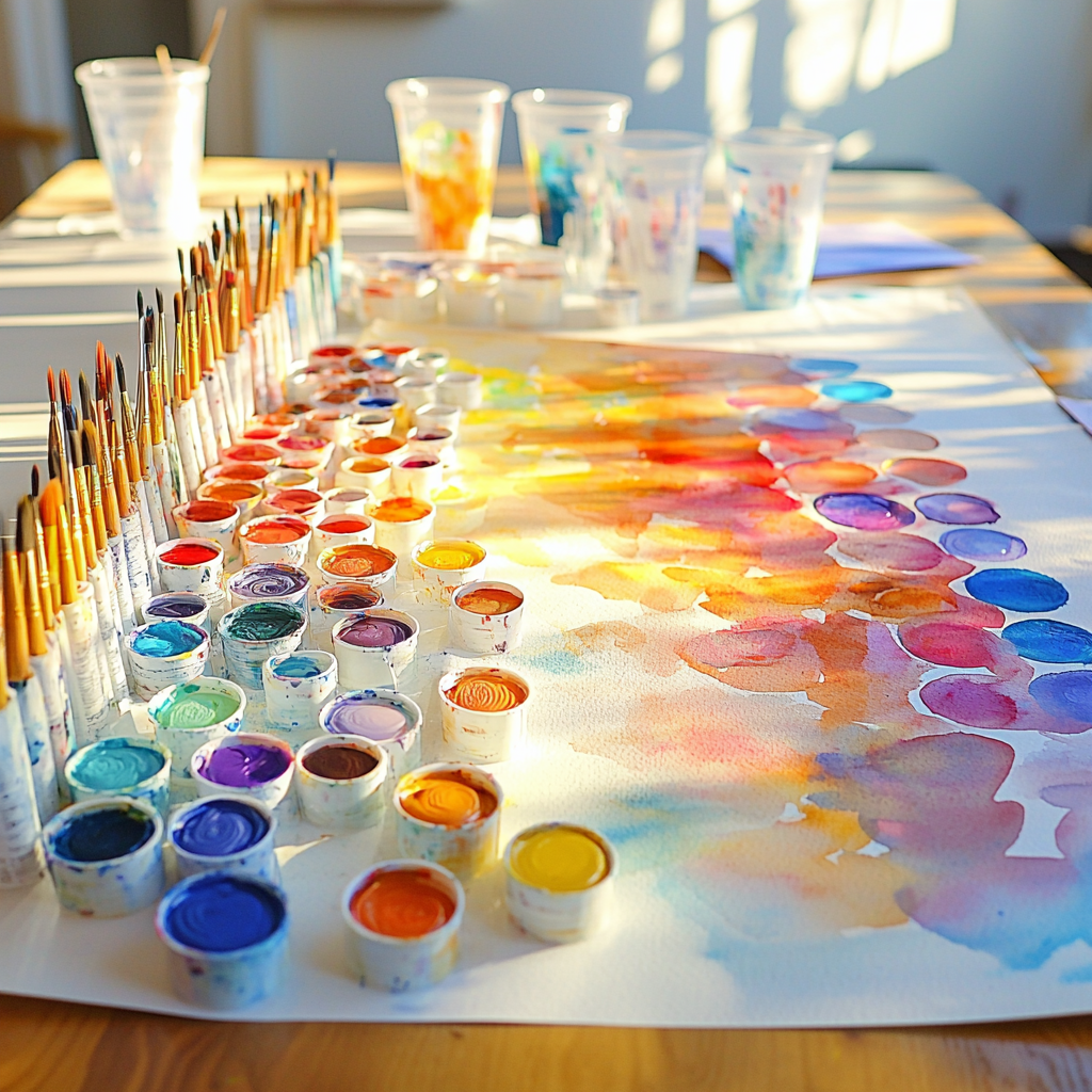 Heartfelt Hues: Mother-Child Watercolor Masterpiece Painting Diamond Kit