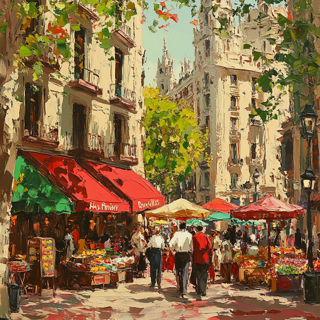 La Rambla Boulevard Barcelona painting diamond kit