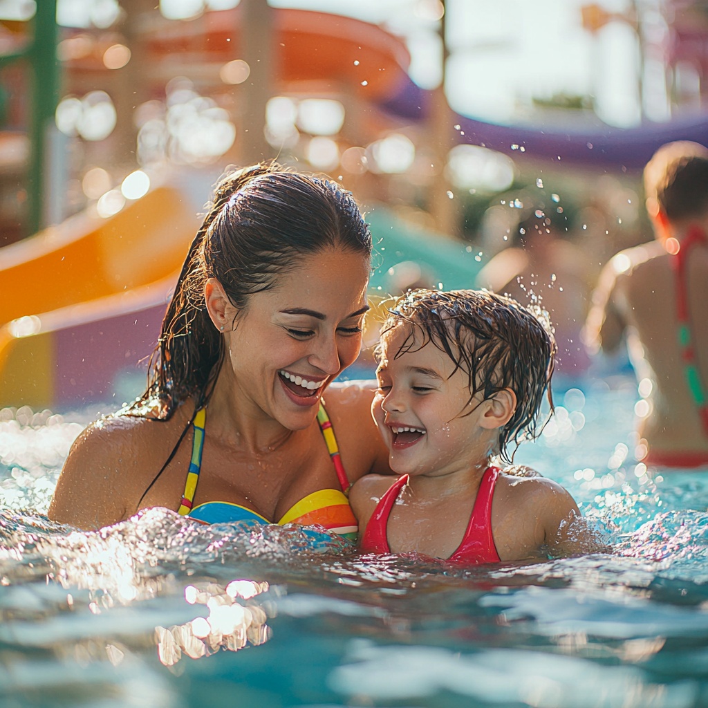 Cascades Of Laughter: A Day Of Play At The Water Park Paint By Diamond