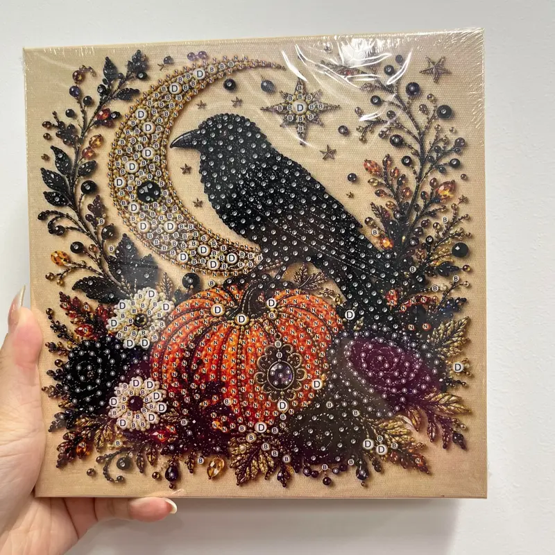 DIY Halloween Paint By Diamond Craft Kit With Artboard And Tools