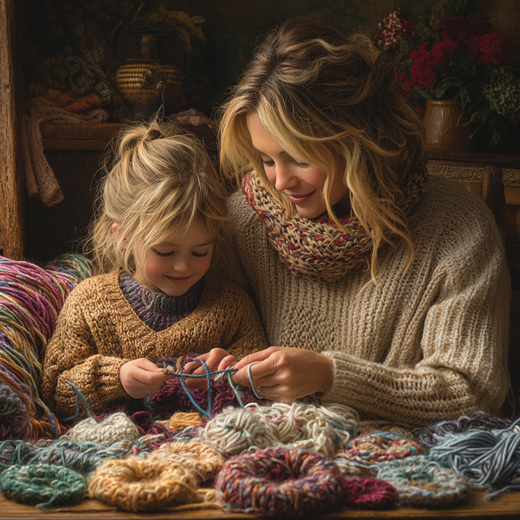 Love In Every Stitch: A Family Knitting Circle Paint By Diamonds Kits