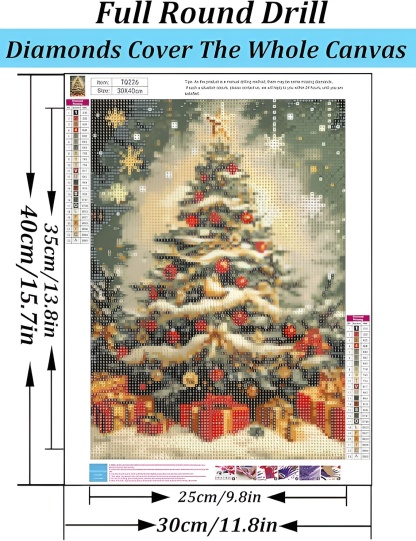 Winter Christmas Tree Star Diamond Art Kits for Adults