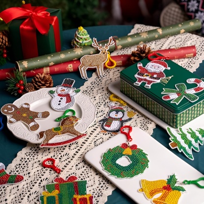 12 Pcs Christmas Diamond Art Ornaments Kit