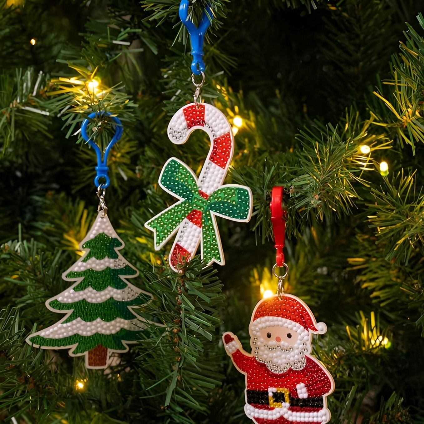 12 Pcs Christmas Diamond Art Ornaments Kit