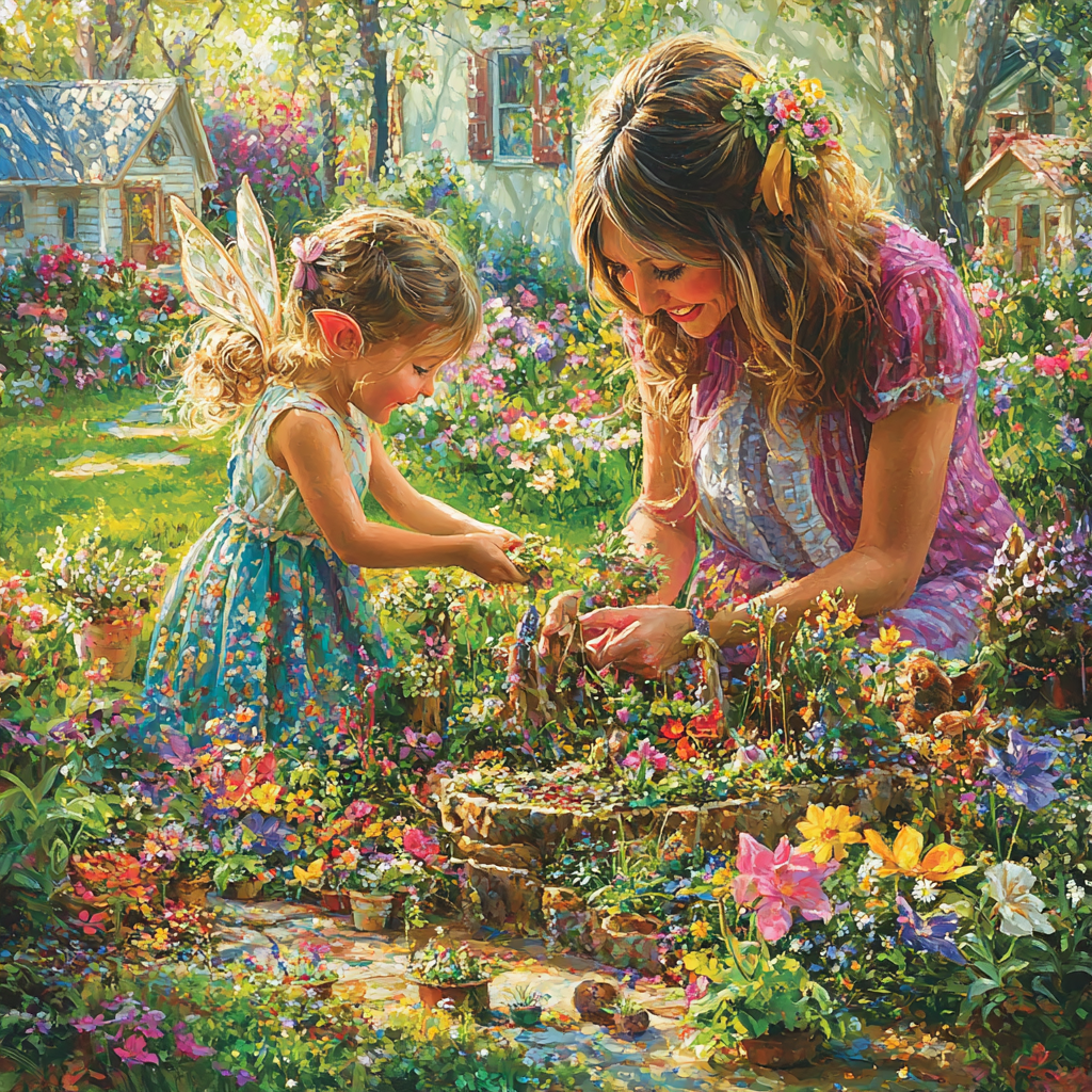 A Day Of Whimsy: Building A Fairy Garden Together Paint By Diamond