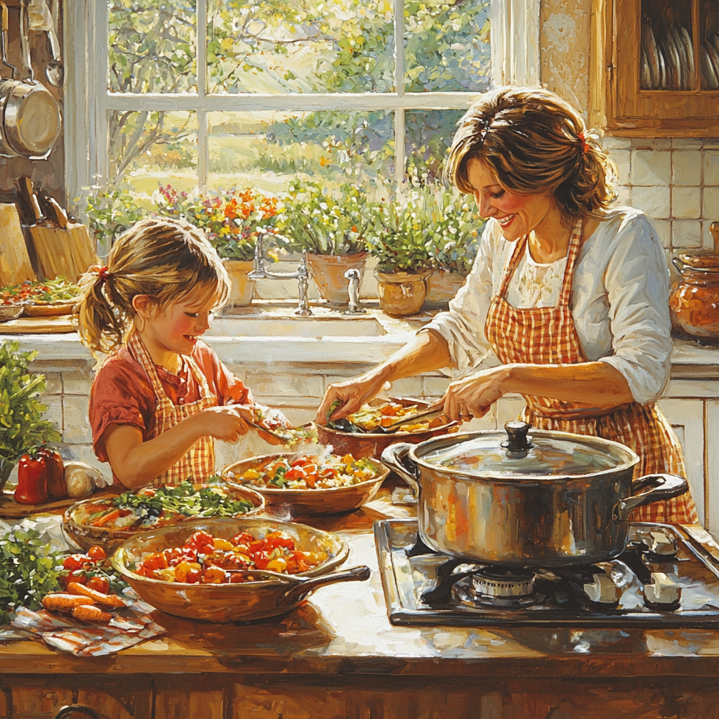 Bountiful Harvest: Cooking A Family Feast Together Paint By Diamonds Kits