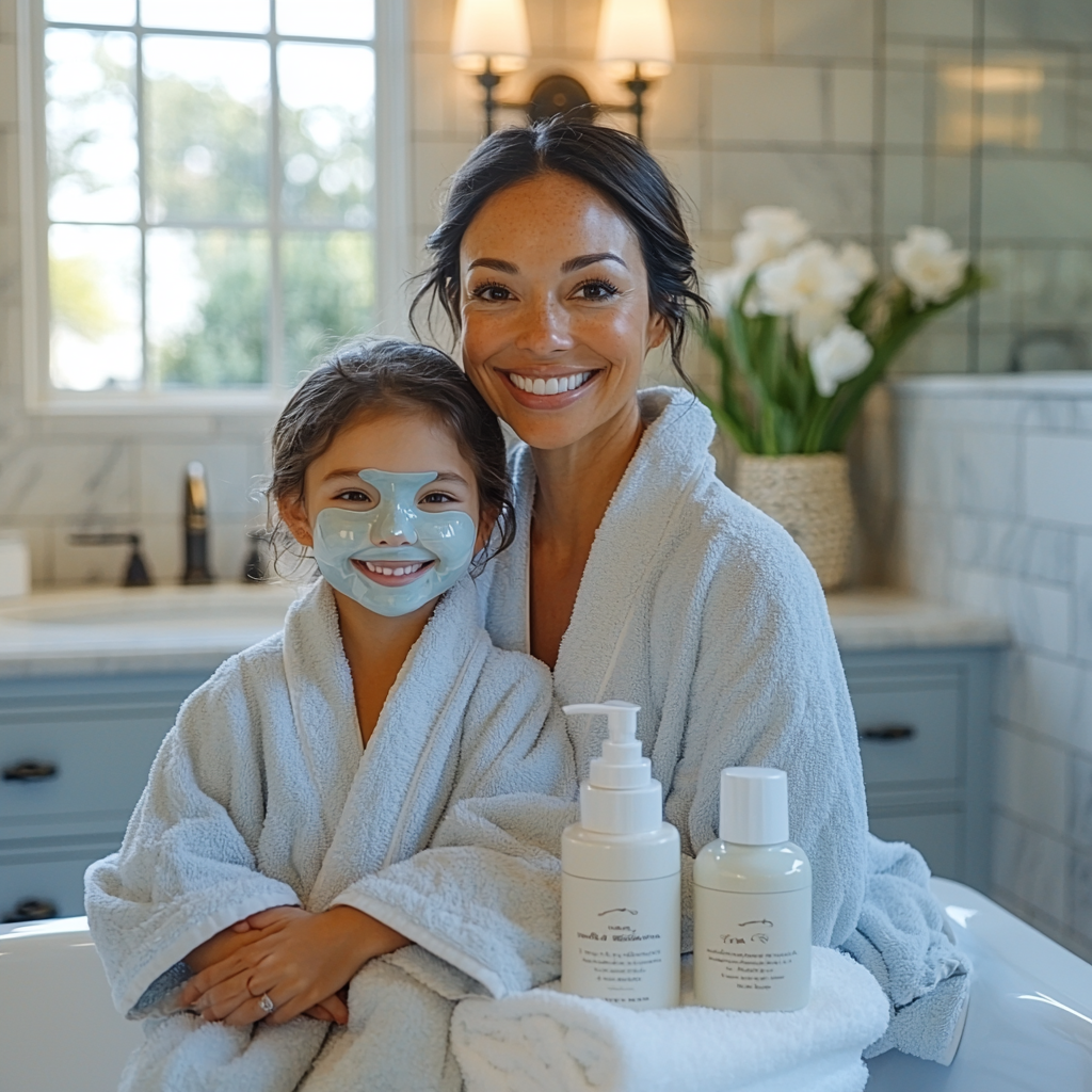 Sun-Kissed Serenity: A Mother-Child Spa Day Paint By Diamond