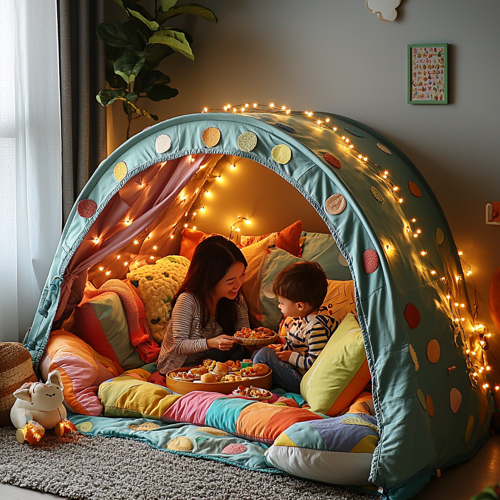 A Cozy Campout: Indoor Camping Adventure Painting By Diamonds Kit