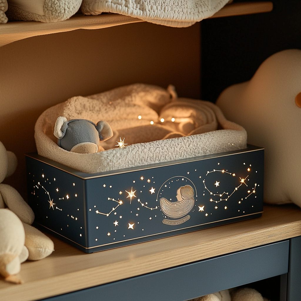 Celestial Whispers: Mother-Child Astral Music Box Painting Diamond Kit