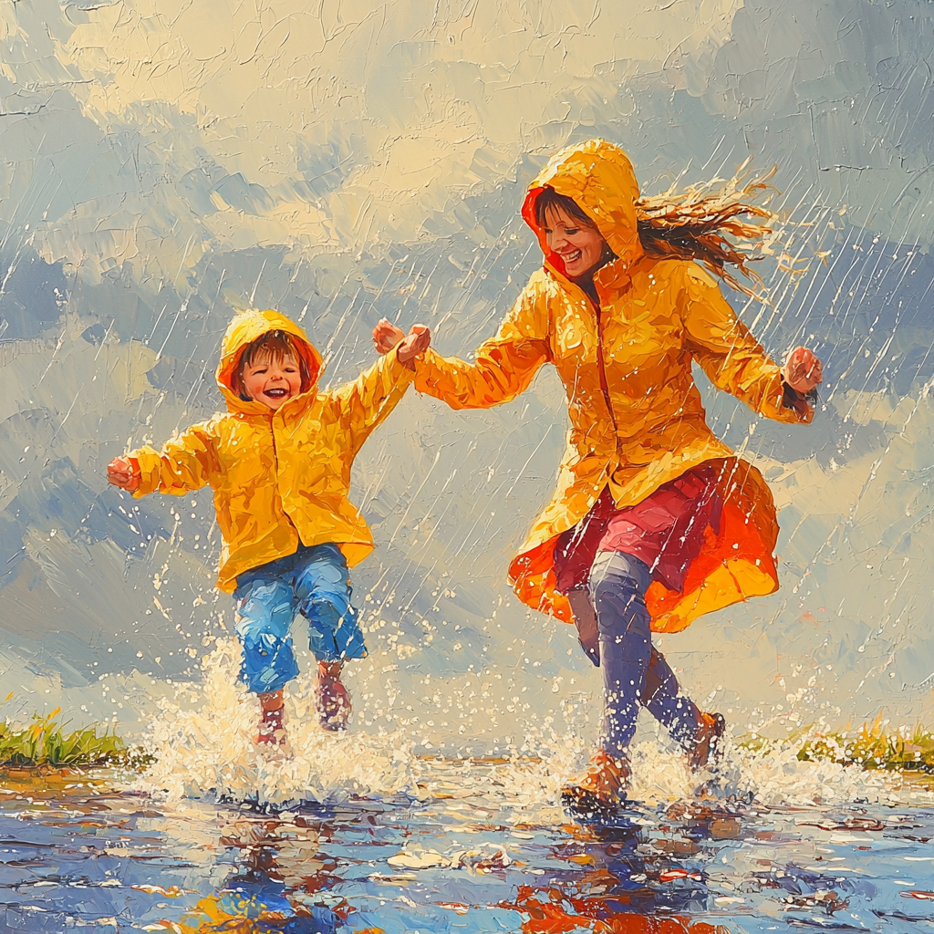 Dancing In The Rain: An Outdoor Adventure Paint By Color