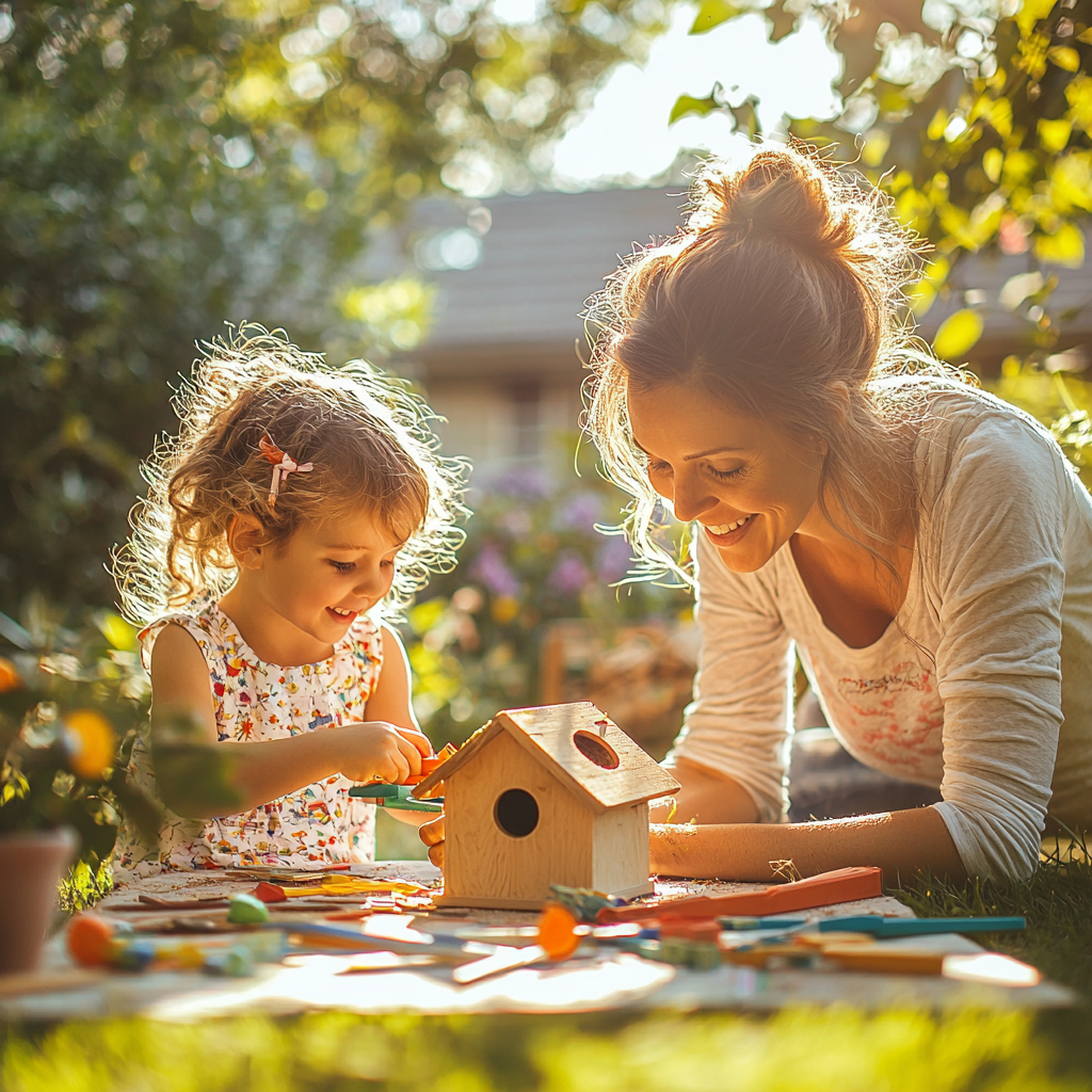 Charming Connections: Building A Birdhouse Together Paint By Color