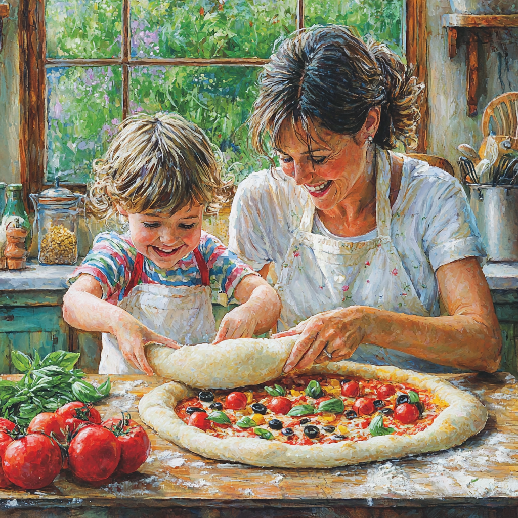 Dough And Dreams: Pizza-Making Night Painting By Diamonds Kit
