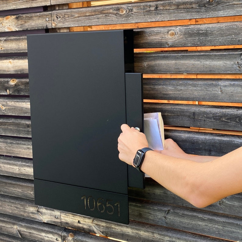 Personalized Black Locking Mailbox