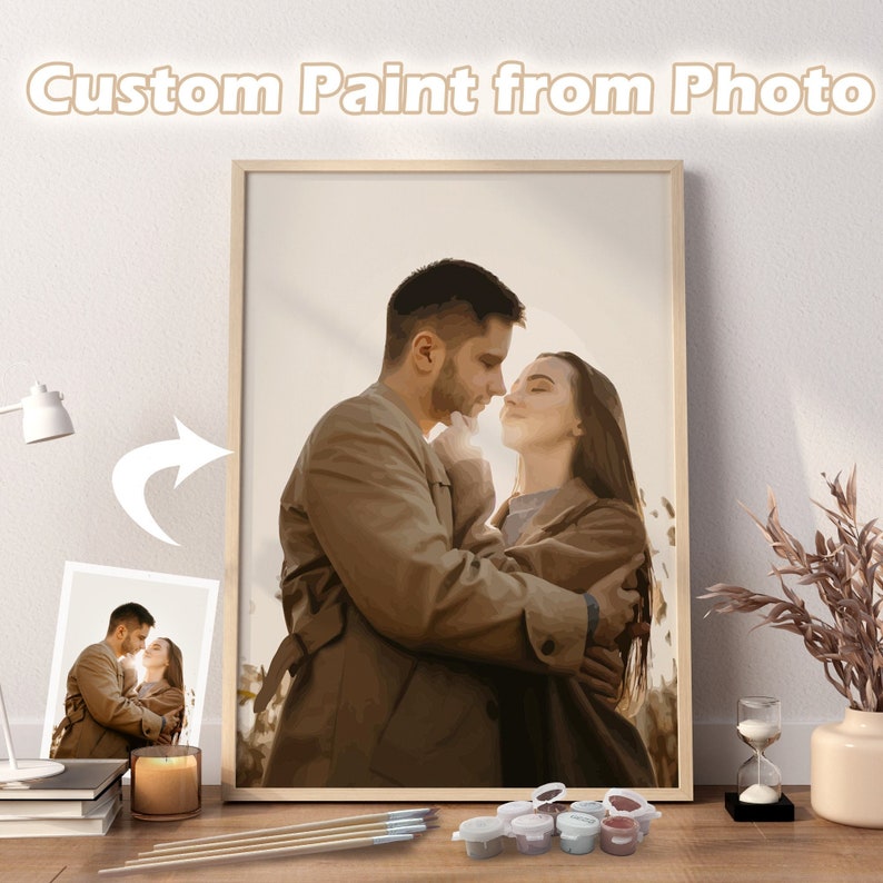 Custom Paint by Number Personalized Canvas Wall Art from Photo