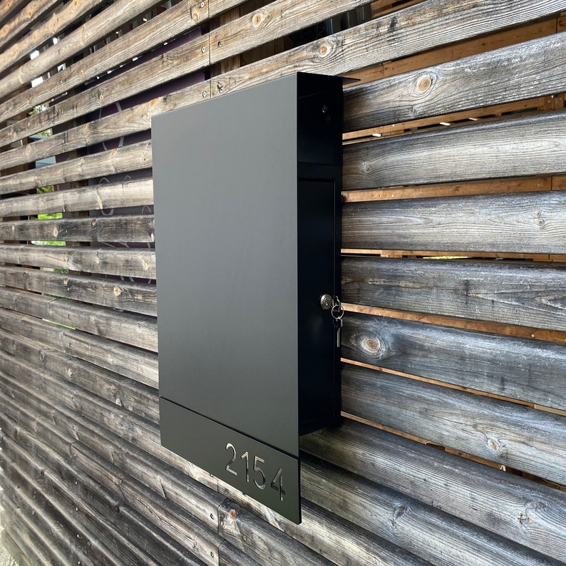 Personalized Black Locking Mailbox
