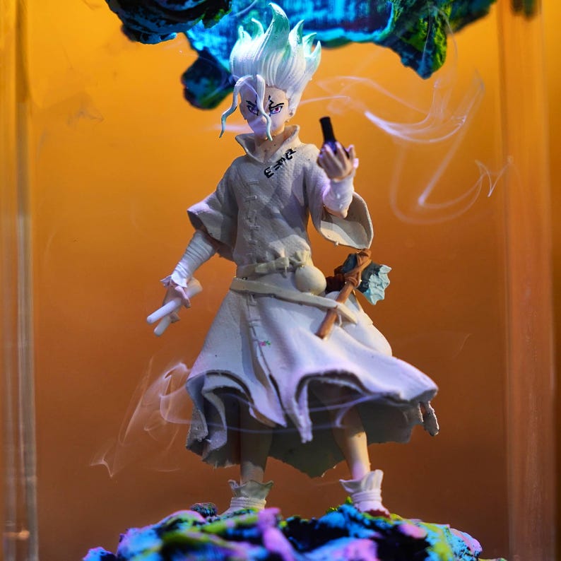 Custom Resin Figure Diorama RGB LED Lamp With Remote For Valentines Day
