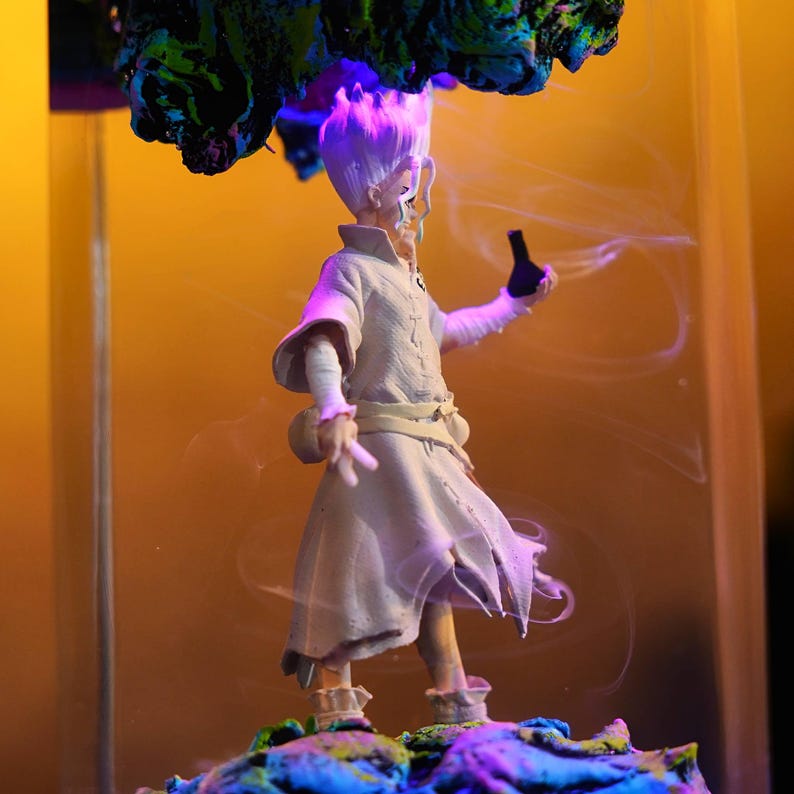 Custom Resin Figure Diorama RGB LED Lamp With Remote For Valentines Day