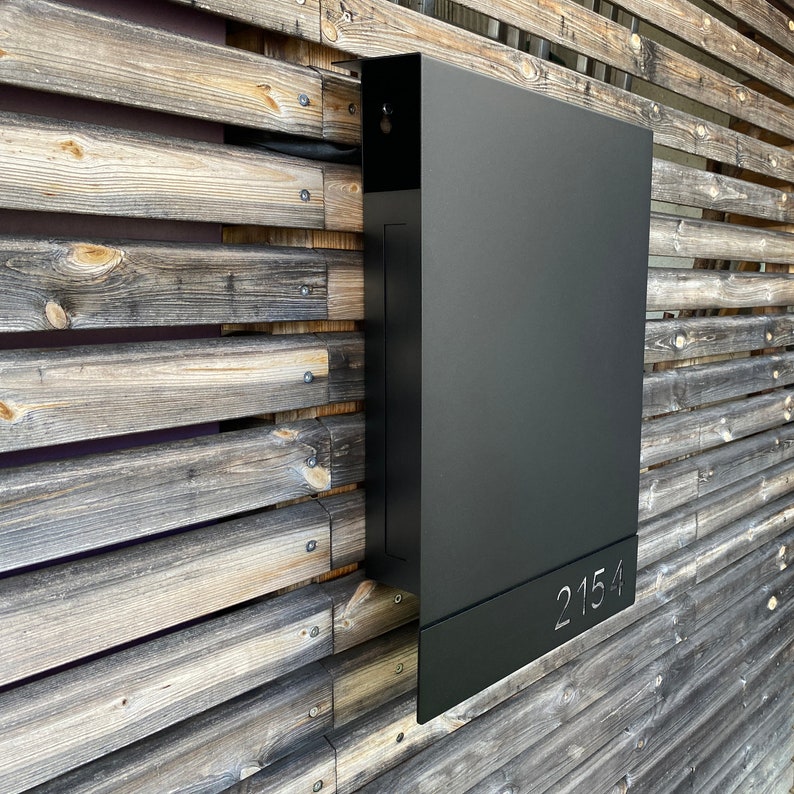Personalized Black Locking Mailbox