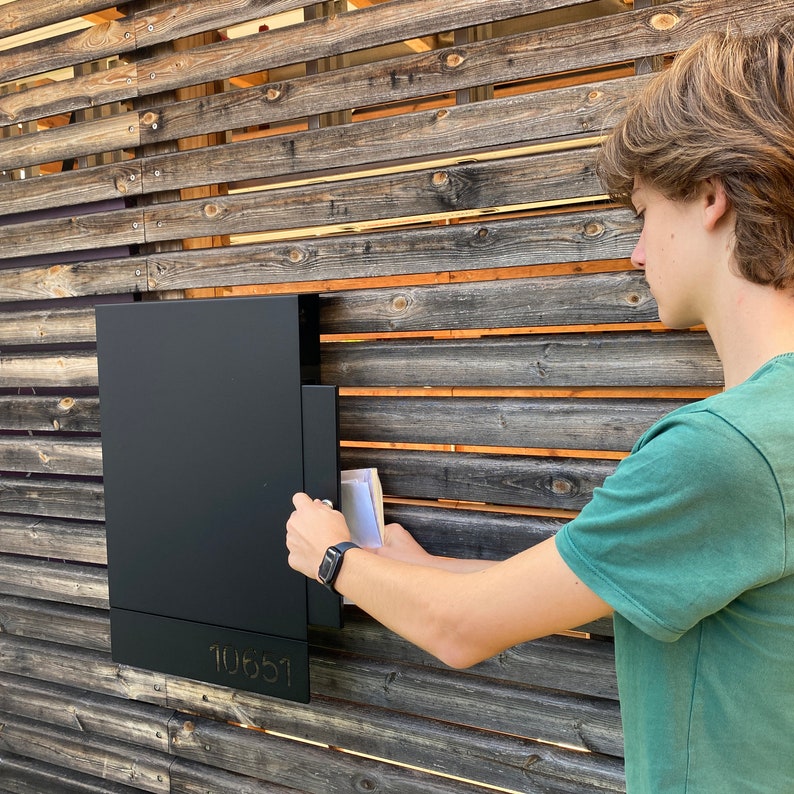 Personalized Black Locking Mailbox